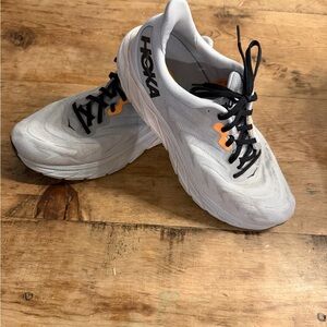 Hoka One One Gray and Orange Sneakers